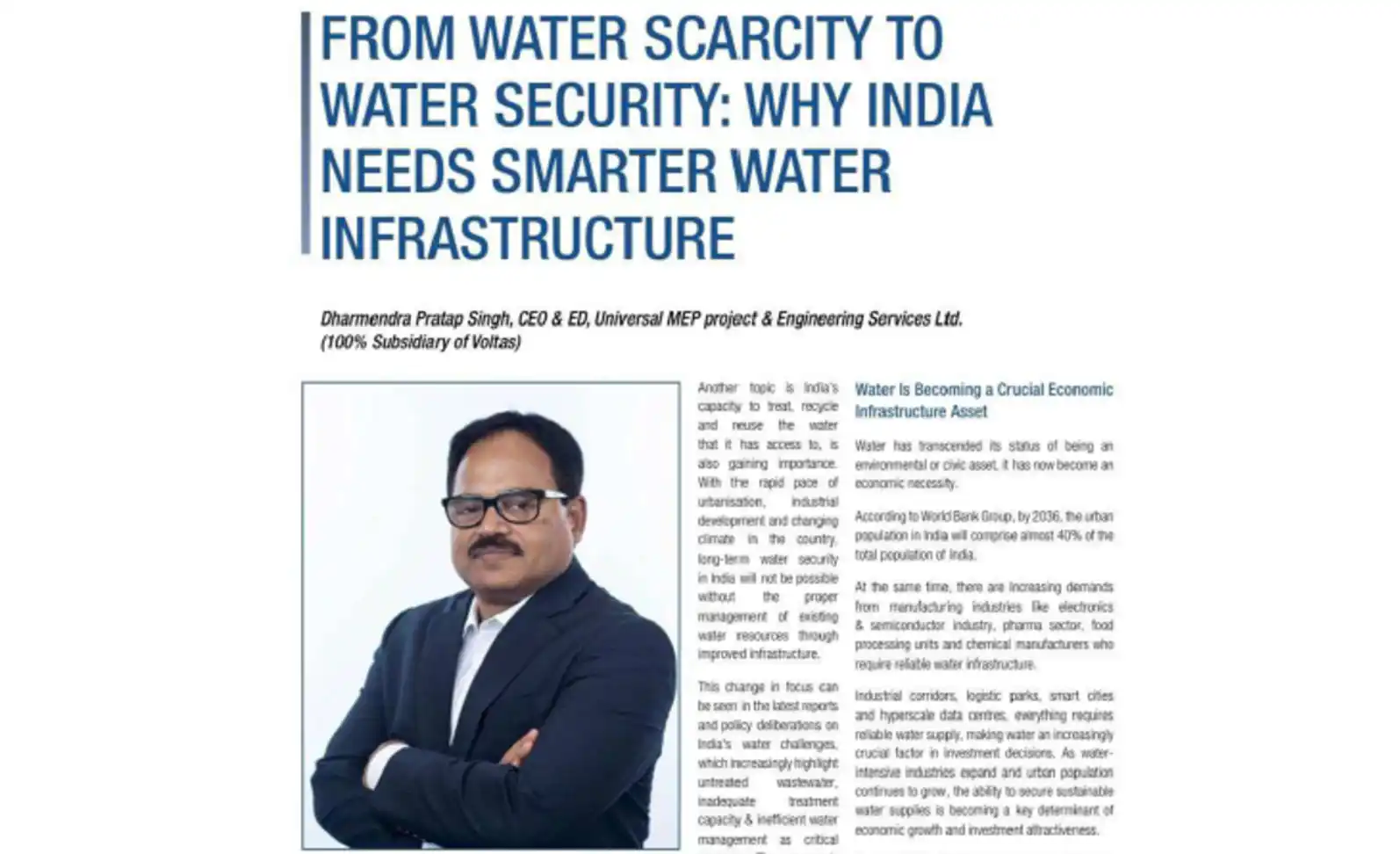 FROM WATER SCARCITY TO WATER SECURITY: WHY INDIA NEEDS SMARTER WATER INFRASTRUCTURE